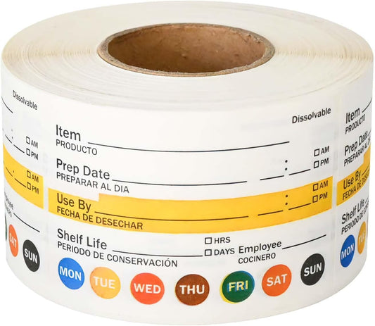 L LIKED Dissolvable Food Labels 2”x 3" No Residue Food Storage Labels for Kitchen，Washable Mason Jar Labels, Bottle Labels Easy to Write -500 Labels(Matte White…