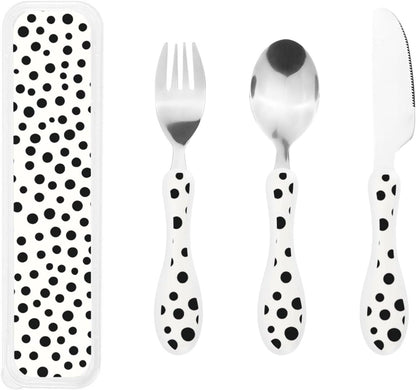 3-Piece Kids Silverware Set With Storage Case, Stainless Steel Reusable Children Safe Knife Spoon Fork Set Yellow Sunflowers Children Flatware Set For Kids Lunch Box