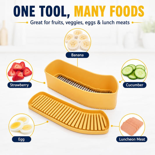 Extra Large Multipurpose Slicer, Manual Cutter for Hard Boiled Egg, Banana, Cheese, Butter, Hot Dog, Strawberry, Multi-use Kitchen Gadget for Fruits & Vegetables