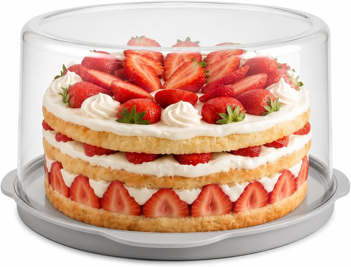 Evelots Pie Container with Lid, 11-Inch, Clear, BPA-Free