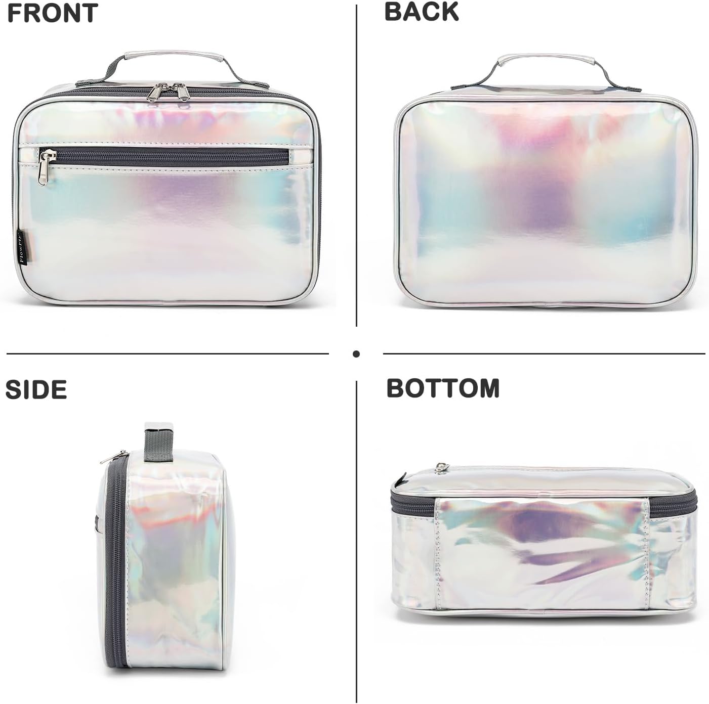 FlowFly Kids Lunch box Insulated Soft Bag Mini Cooler Back to School Thermal Meal Tote Kit for Girls, Boys, Black