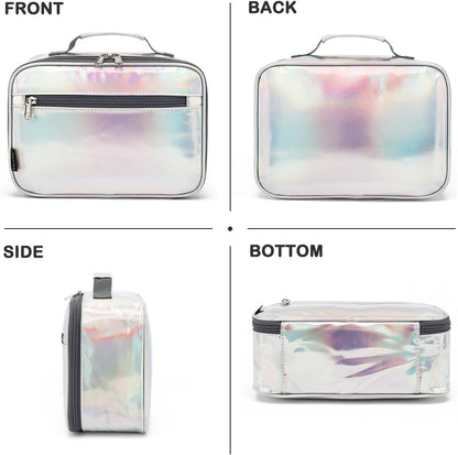 FlowFly Kids Lunch box Insulated Soft Bag Mini Cooler Back to School Thermal Meal Tote Kit for Girls, Boys, Black