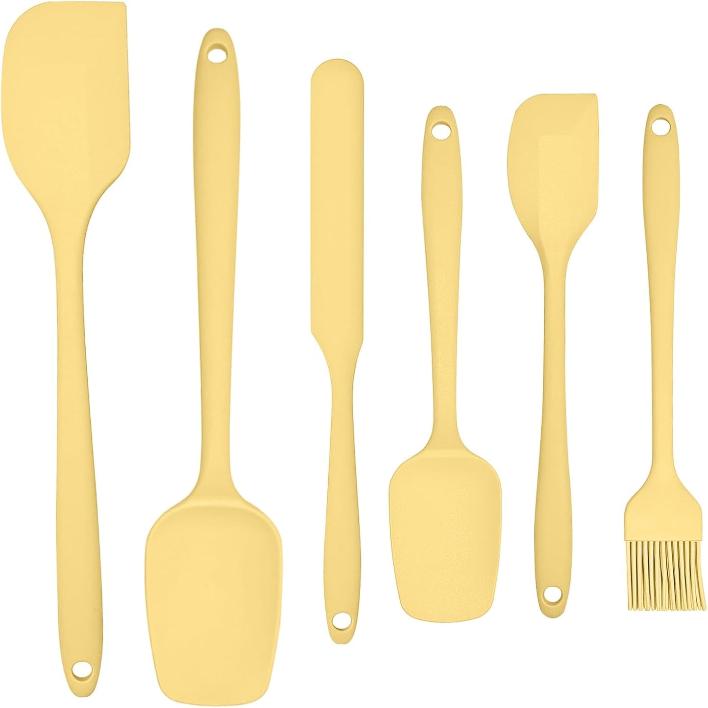 6 Pieces Silicone Spatula Set, Rubber Spatulas Silicone Heat Resistant Spatula Set for Kitchen Use, Food Grade Rubber Spatula with Ergonomic Grip, Cooking, BPA Free Dishwasher Safe(black)