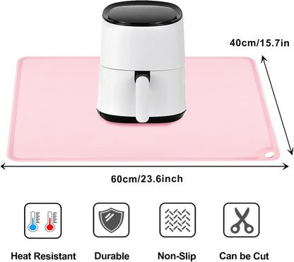 Extra Large Silicone Mat, 31.5x23.6 Inch Heat Resistant Mat for Kitchen Counter, Non Stick Silicone Baking Mat for Dough and Pastry, Thick Silicone placement Countertop Protector, Black countertop mat