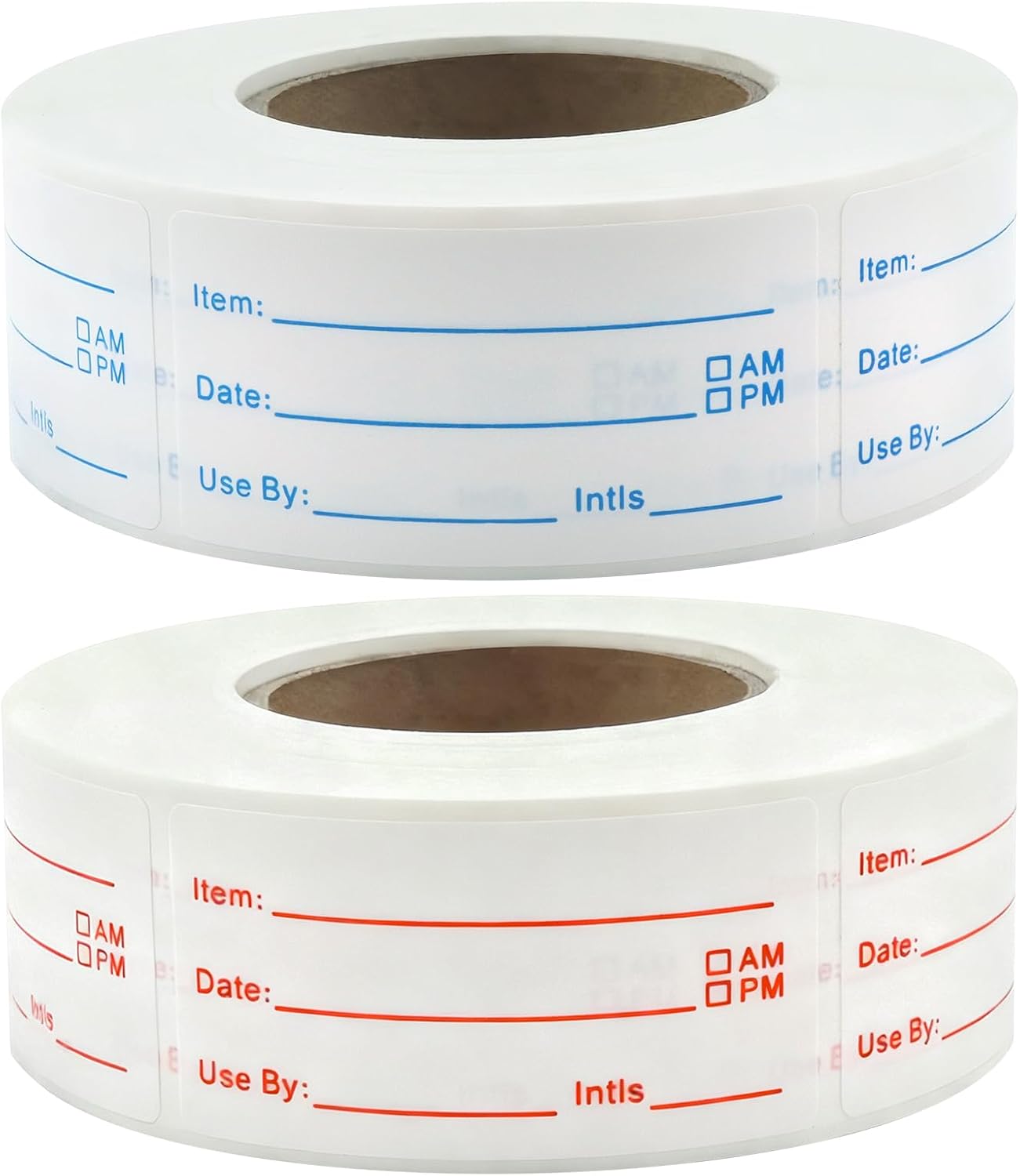 1200 Pieces Removable Food Labels Stickers, 2 Rolls 1x2 Inch Freezer Labels for Food Containers, No-Residue, Easy Clean, Waterproof & Oil-Resistant Food Storage Labels for Kitchen Restaurants