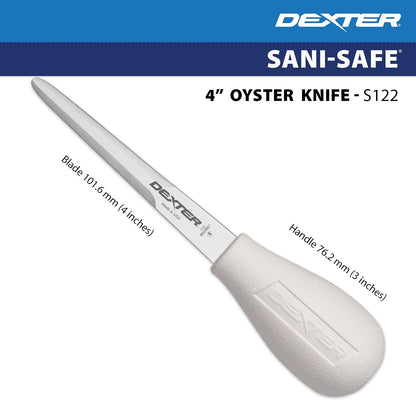 Dexter-Russell Sani-Safe S122-PCP 4" Boston Pattern Oyster Knife with Polypropylene Handle