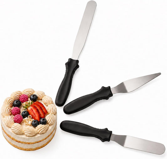 Offset Spatula, Set of 3 Icing Spatula, Angled Cake Spatula, 8 Inch