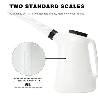 5 Quart Motor Oil Jug with Spout & Funnel Plastic 2 Pack