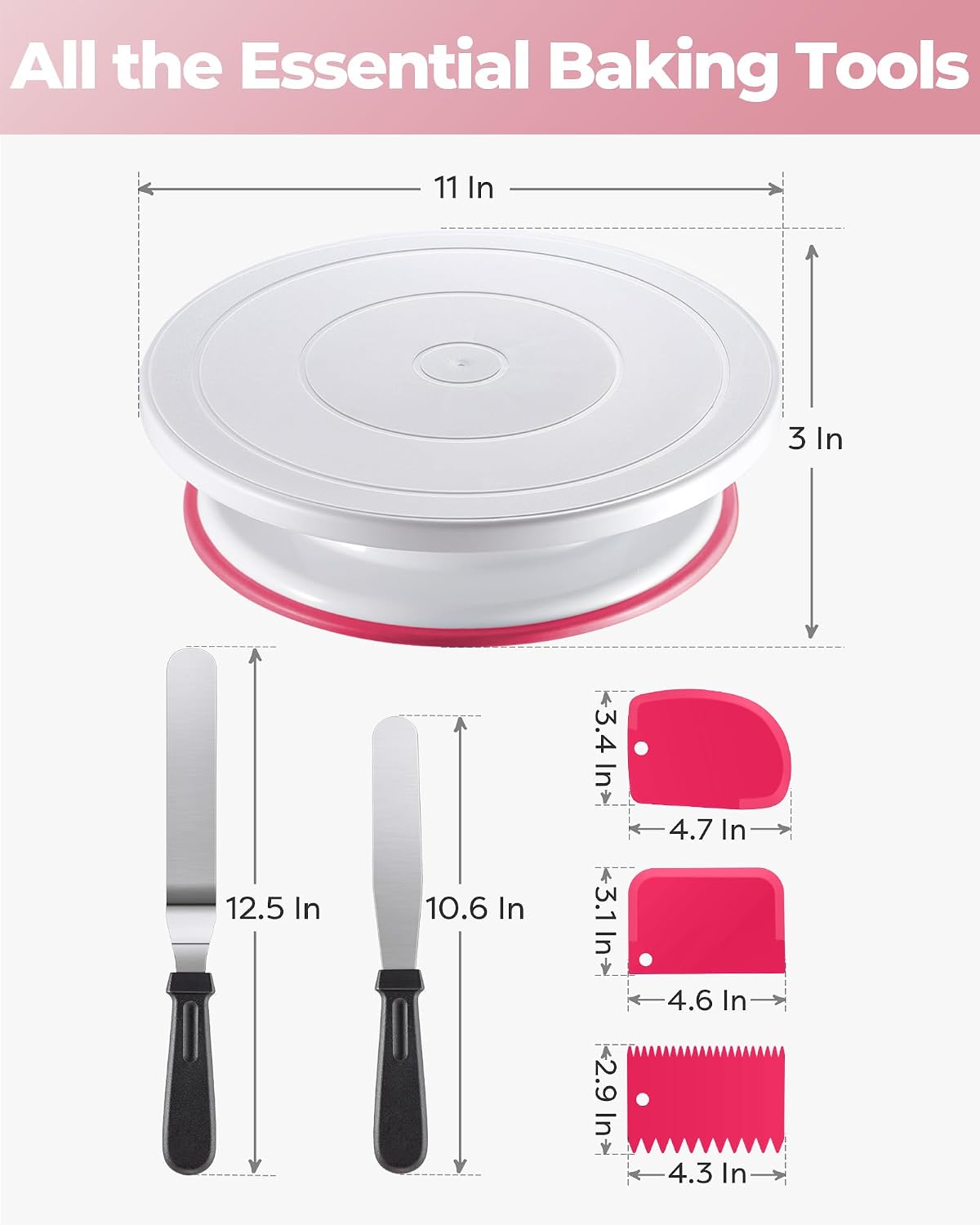 Kootek Cake Decorating Kit with Turntable Baking Supplies for Beginner Pros