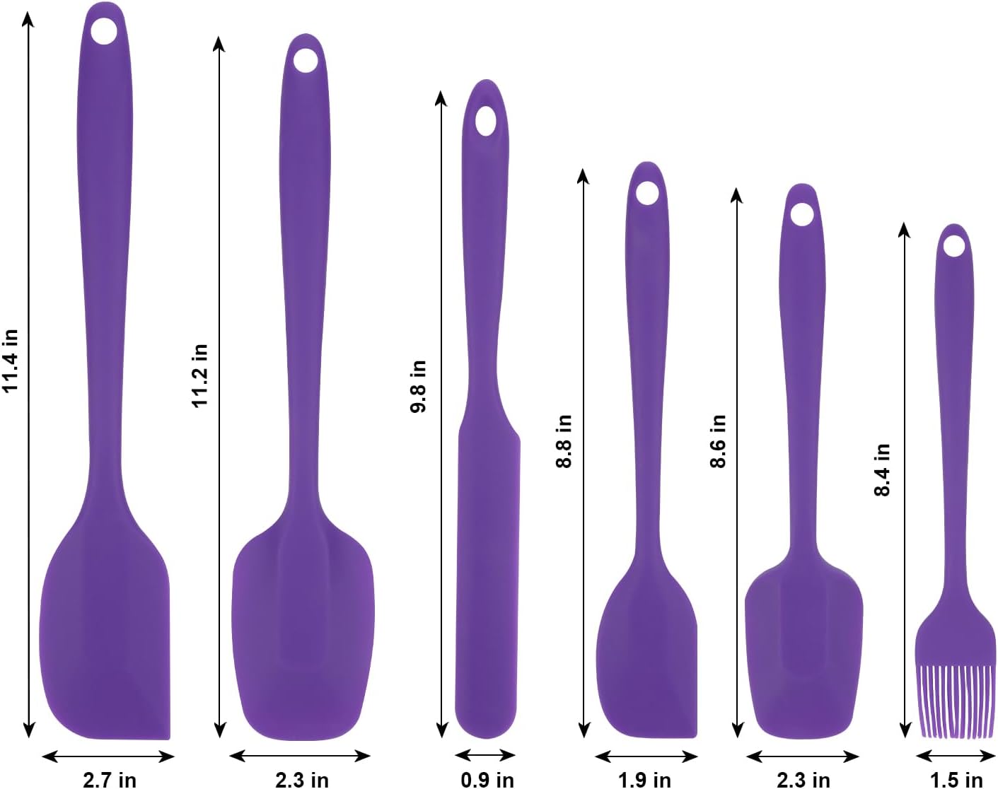 Silicone Spatulas Set, Rubber Spoon Spatula Heat Resistant Spoonula One Piece Design Seamless Spatula Non-Stick Scrapers Baking Mixing Tool (Dark Blue)