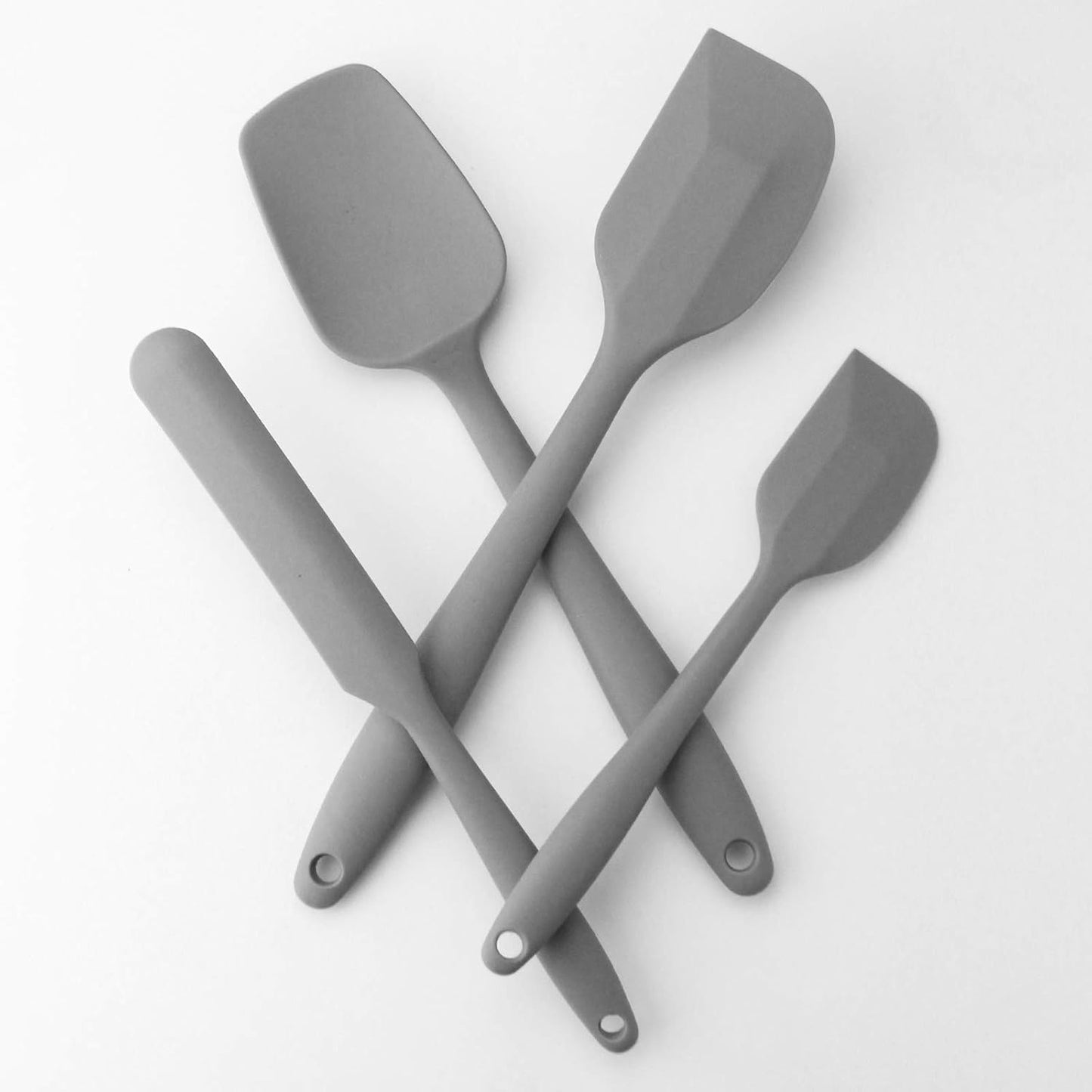 4 Piece Silicone Spatula Set, Flexible Heat Resistant Non-scratch Baking Cooking Rubber Spatulas with Stainless Steel Core, Black