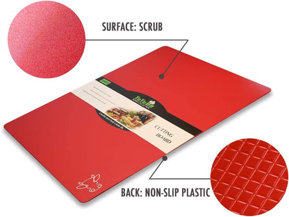 Fotouzy Plastic Cutting Boards for Kitchen, Flexible Cutting Mats Set of 7, BPA-Free, Non-Porous, Dishwasher Safe, 15x12 In, 7 Translucent Colors