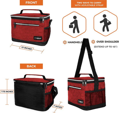 opux Insulated Lunch Box Men Women, Lunch Bag for Work School, Leakproof Soft Cooler Tote Adult, Large Lunch Pail Kids Boys Girls, Picnic Beach Food Bag with Shoulder Strap, Purple Floral