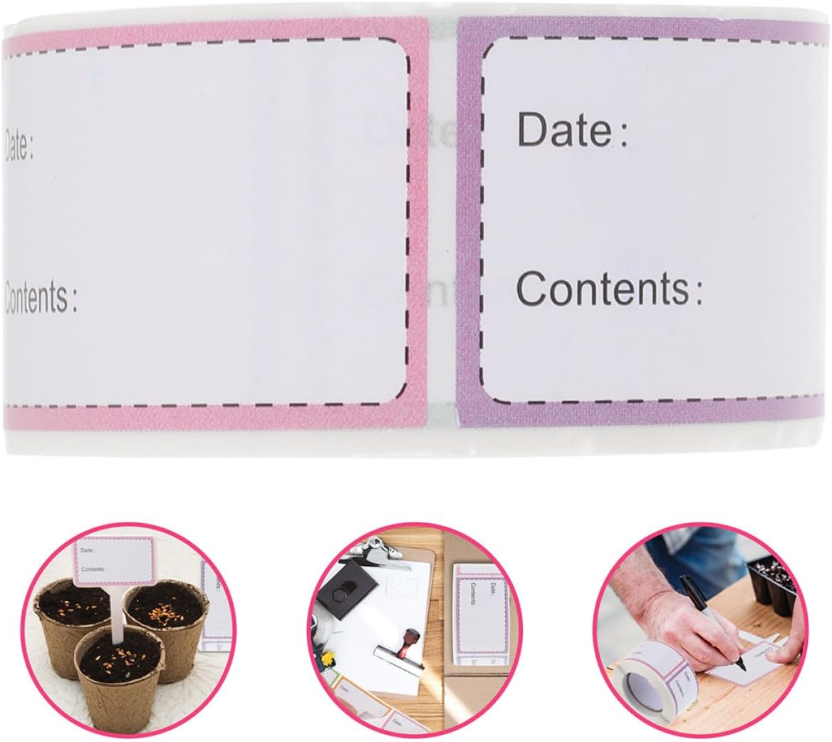 FOMIYES Food Date Labels Stickers 2 Rolls Removable Waterproof Freezer Labels for Kitchen and Pantry Storage Oil Resistant for Food Containers and Mason Jars