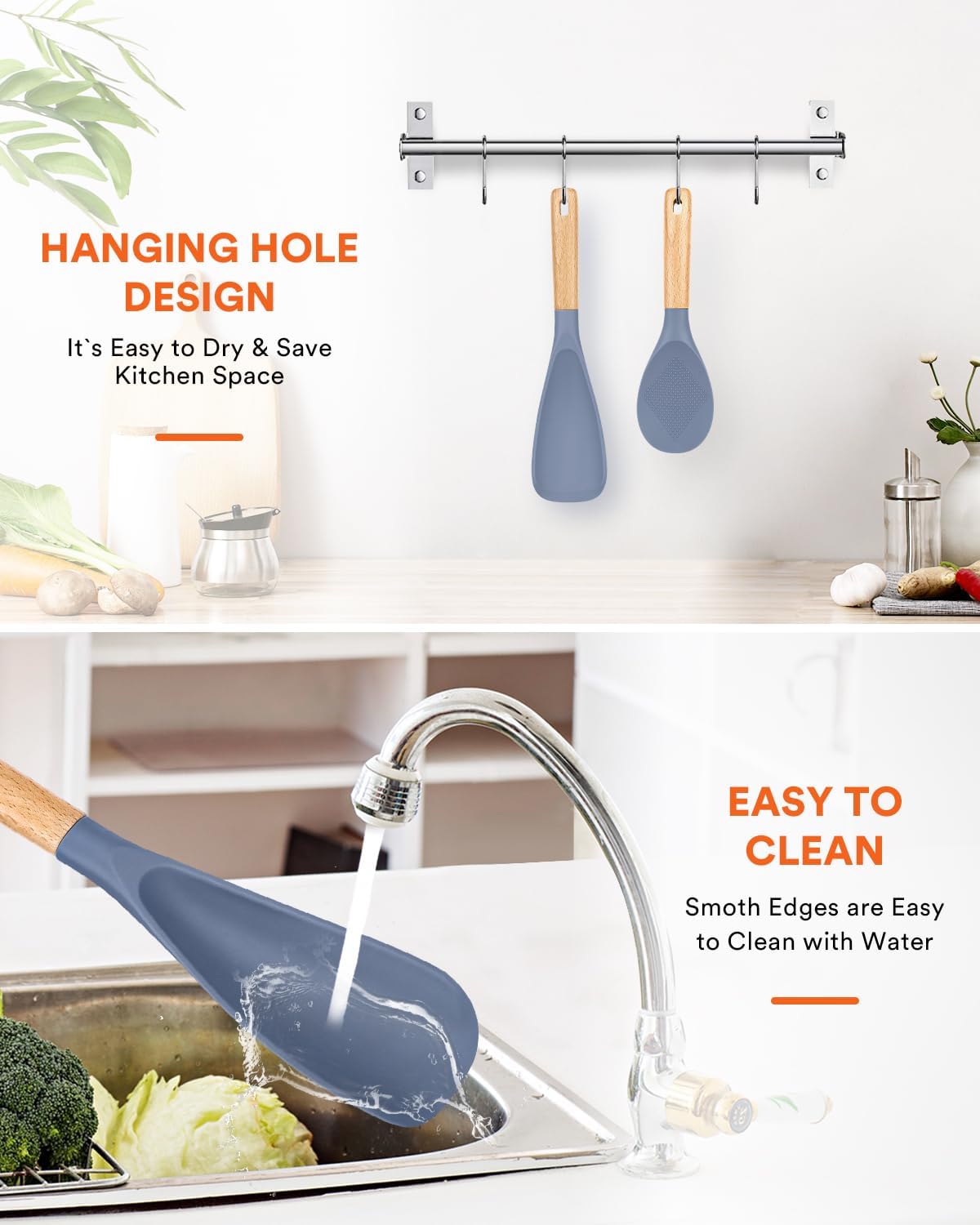 Badiano Cooking Spoon and Rice Scooper for Nonstick Cookware,Multi-function