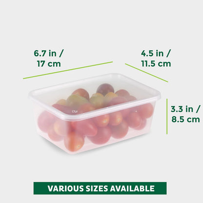 Freshware Food Storage Containers with Lids [60 Pack 8, 16, 32 oz, 20 sets each size] Plastic Deli Containers, Meal Prep Containers, Microwave and Freezer Safe, Stackable, Leakproof, BPA Free, Clear