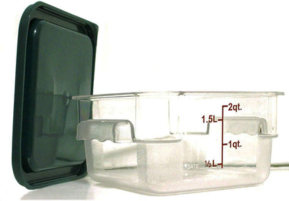 Tiger Chef 18 Quart Commercial Grade Clear Food Storage Square Polycarbonate Containers With Blue Lids 4 Pack