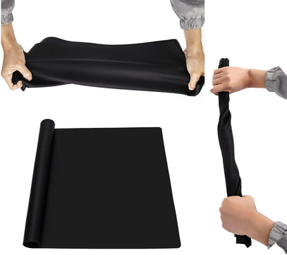 27.5 ''by 19.6 ''Oversize Silicone Placemat for Craft Flexible Multipurpose Huge Extra Large Size Non Slip Waterproof Baking Mat Sheet Black 1 PCS