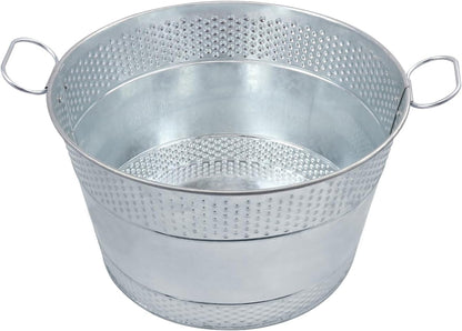 3 PCS 15.3 x 9 x 6 inches Black Metal Galvanized Tub with Handles, 3 Gallon Galvanized Beverage Tubs for Parties, Large Metal Drink Ice Buckets for Beer, Wine, Cocktails & Outdoor Events