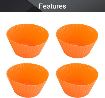 Utoolmart Silicone Cupcake Baking Cups,Reusable Silicone Baking Cups, Non-stick Cupcake Muffin Liners Cake Molds Set, Use As Lunch Box Dividers, 5 Pcs