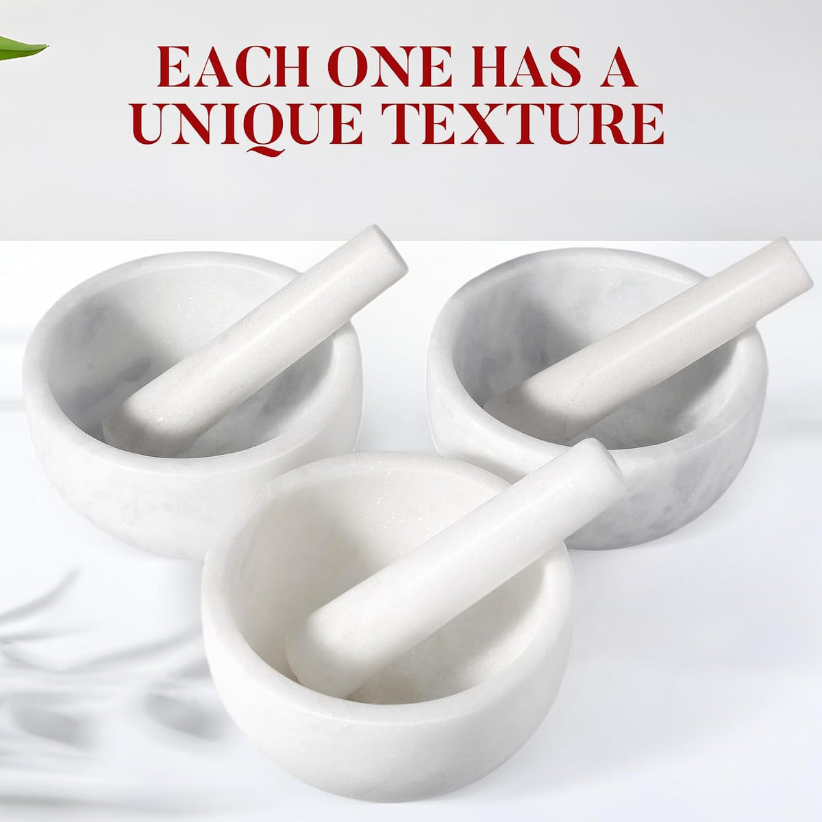 Koville Luxury Marble Mortar and Pestle Set, 7"-4cups Grinder Bowl for Guacamole, Salsa, Pill Crusher, Spice, Herb, Garlic, Nut, Heavy Duty Grinder for Kitchen