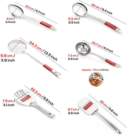 HAZEL Stainless Steel Cake Pie & Pastry Serving Spoon with Handle Slicer Lifter, Silver