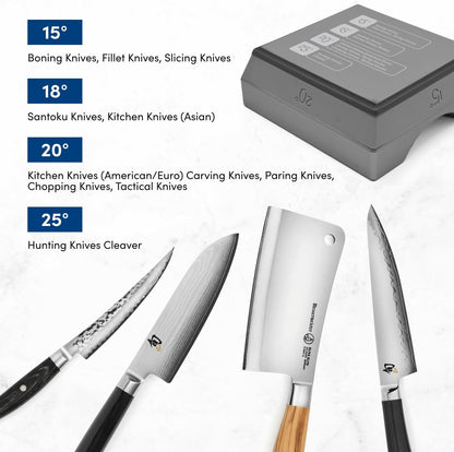 Rolling Knife Sharpener for Kitchen Knives, 4 Angles and 4 Discs