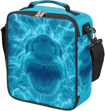 cfpolar Skull Skateboard Lunch Box for Boys Girls, Insulated Lunch Bags for Kids Reusable Mini Cooler Lunch Tote Lunchbox Thermal Meal Tote Kit with Shoulder Strap for Work School Picnic
