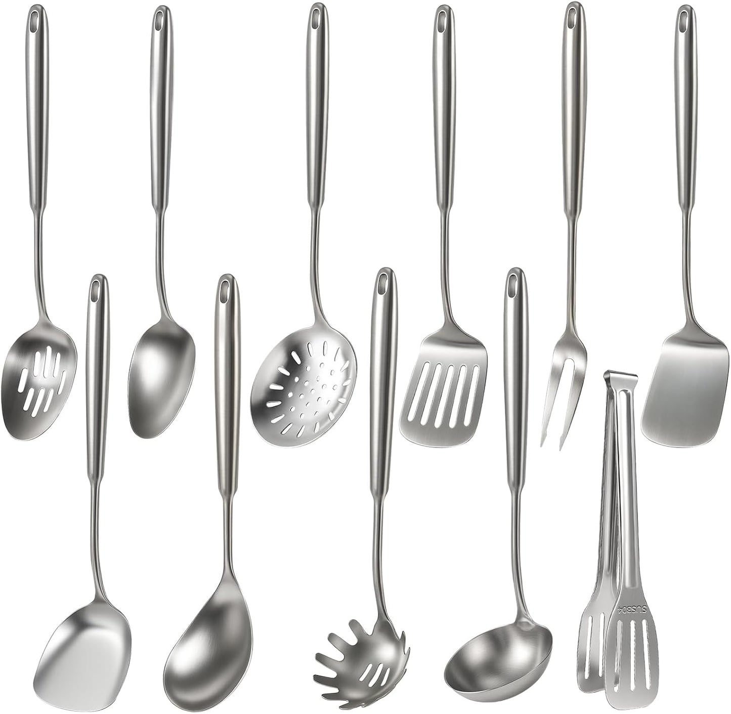 Newness Metal Fish Turner Spatula Stainless Steel for Kitchen Use, Small Griddle Egg Spatula, Flexible, Polished Metal, Corrosion Resistant, Kitchen Slotted Turner with Thin Edge Ideal for Turning,11"