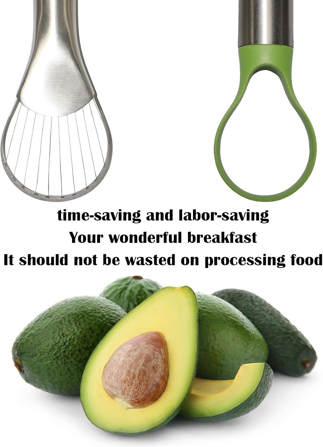 QPQ 2-in-1 Avocado Slicer & Pitter, Stainless Steel Kitchen Tool