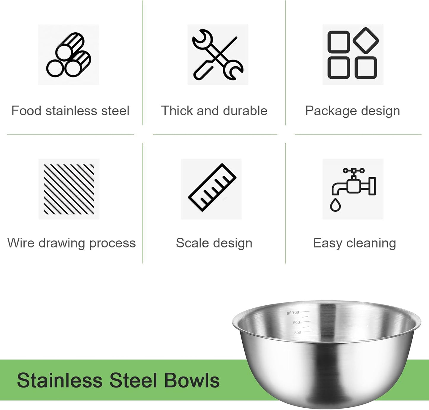 Stainless Steel Bowls 304 Metal Lightweight Unbreakable Dinner Bowls Set Non-Toxin Dishwasher Safe BPA Free and Healthy (8 Pack 24Oz) ﻿