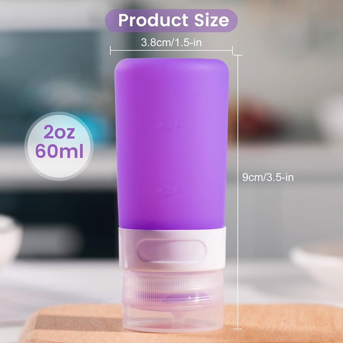 MICEBAY 2 oz Condiment Squeeze Bottles, Leakproof Salad Dressing Container