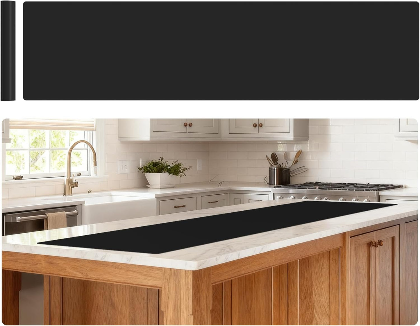 Gartful 78.7 x 15.7 inch Extra Large Silicone Mat for Kitchen, Non Slip Countertop Protector Heat-Resistant Multipurpose Pad for Dinner Table, Coffee Bar, Black