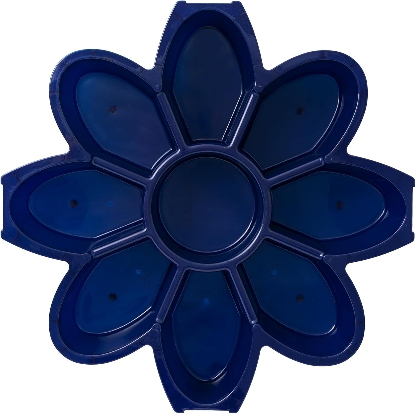 KOLORAE Flower Snack Serving Tray - 9 Compartment Party Platter with Dressing Cup for Chips and Dip, Fruits and Veggies - Game Day & Summer Entertaining Tray