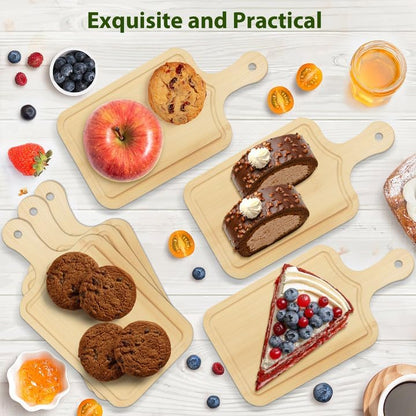 AZEAM 12 Sets Baby Bridal Shower Prizes for Game Winners, Bamboo Mini Cheese Board Set with Knife Fork and Present Box, Small Charcuterie Board Bulk for Party Wedding Guests Present