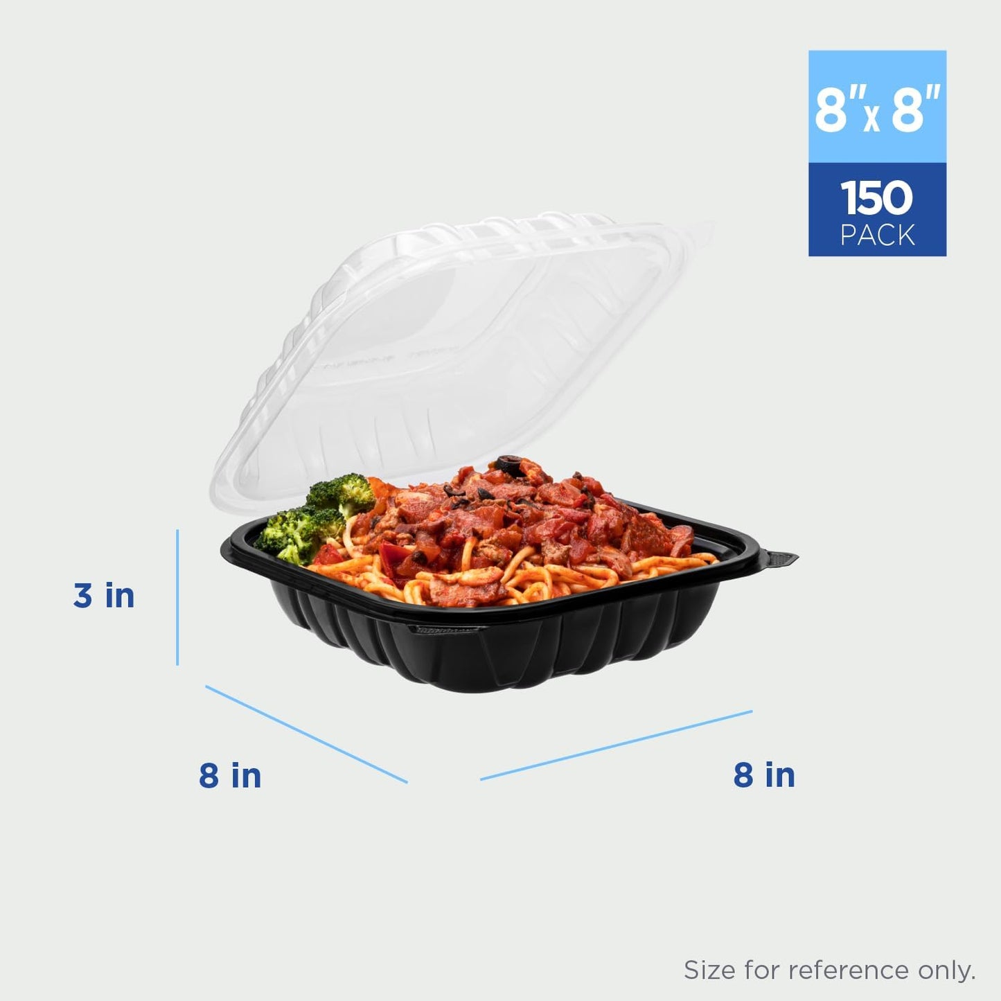 Karat Premium PP Hinged Container [150 ct], Take Out Food Containers - Case (9"x9", 3 compartments)
