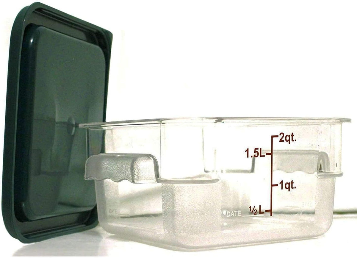 Tiger Chef 18 Quart Commercial Grade Clear Food Storage Square Polycarbonate Containers With Blue Lids 4 Pack