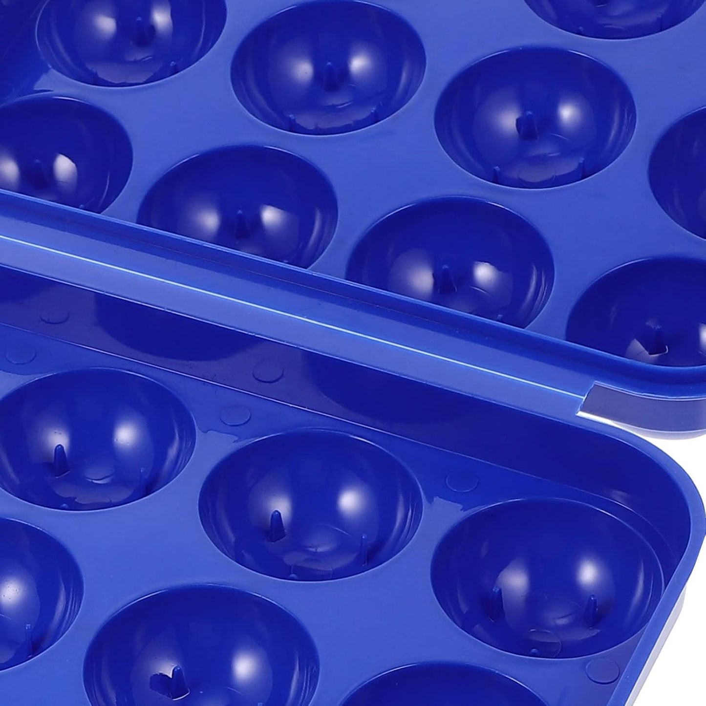 Yardwe 2pcs 12 Egg Container Outdoor Camping Egg Holder Portable Eggs Carrier with Handle Egg Storage Box for Outdoor Picnic Home Fridge Refrigerator Blue