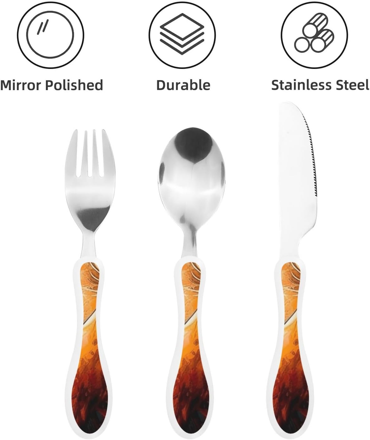 3-Piece Kids Silverware Set With Storage Case, Stainless Steel Reusable Children Safe Knife Spoon Fork Set Alpaca Cactus Children Flatware Set For Kids Lunch Box