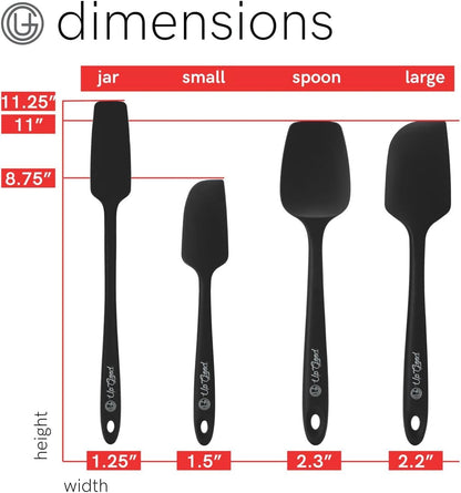 UpGood Silicone Spatula Set 600°F - High Heat Resistant Nonstick, Small and Large Kitchen Spatulas - Flexible BPA Free Professional Grade Cookware - Utensils for Cooking, Baking, Mixing(4 Pcs, Grey)