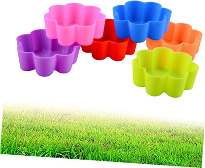 Reusable Silicone Baking Cups 6-Pack -Shaped Muffin Liners Non-Stick Mold for Cupcakes Pudding Jelly Oven Microwave Safe 2.63X2.63X0.98In