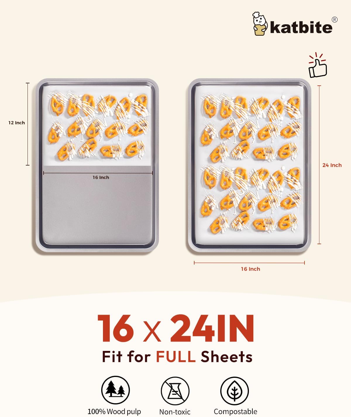 Katbite Hamburger Patty Paper 1000Pcs, 5.5"x5.5" Non Stick Parchment Paper Squares Sheets for Patty Seperate, Burger Press, Ground Beef, Freezing or Candy Wrappers, Use for Oven, Microwave or Freezer