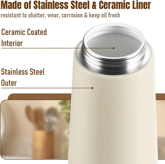 Baalaka Oil Sprayer for Cooking, Stainless Steel Dispenser, Black, 16 oz