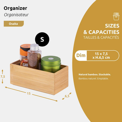 Compactor Osaka Organizer - Nature Collection, Size M | Eco-Friendly Bamboo Storage Solution