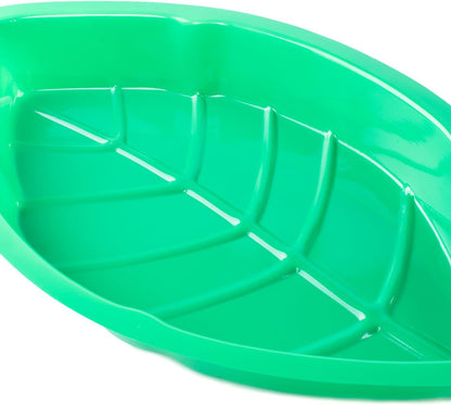 Super Z Outlet Palm Leaf Hawaii Style Food Reusable Snack Tray, Cookies, Chips, Candy Dip for Jungle Island Themed Party Decorations Platter (12 Pack, 11.75" x 8.5" Inches)