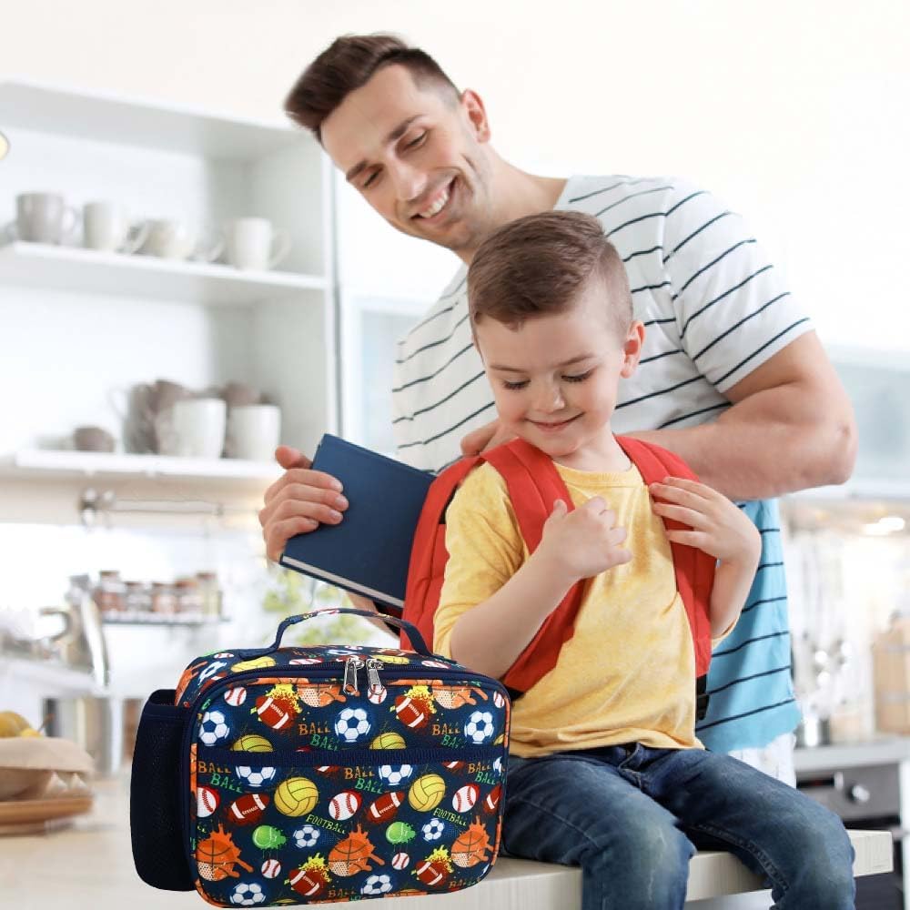 RHCPFOVR Kids Lunch Bag - Insulated Lunch Box for Boys Girls,Washable Lunch Bag and Reusable Toddler Leak-proof Lunchbox for School and Daycare - Colors A
