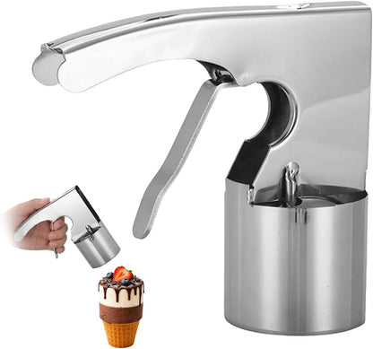 Ice Cream Scoop Stainless Steel, Cylindrical Scooper with Trigger Release
