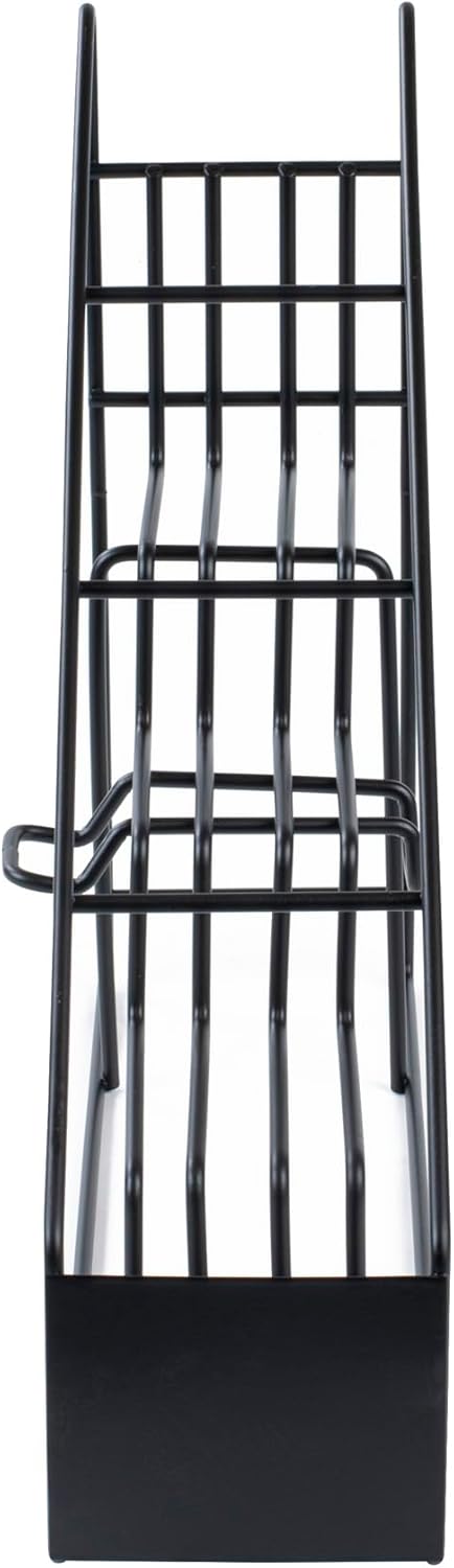 RW Base Black Iron Horizontal Portion Cup / Lid Organizer - 3 Section - 8 1/4" x 3" x 6" - 1 count box
