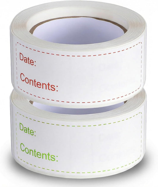 Qianyu 300 Pcs Removable Freezer Labels 1 x 3 Inch Waterproof Food Storage Containers Stickers Refrigerator Paper Date Tape Oil Resistant No-Residue for Kitchen Meal Prep Pantry Organization