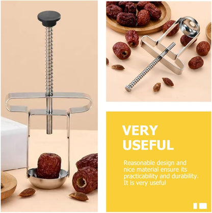 Manual Cherry Pitter Red Date Core Remover Stainless Steel Kitchen Fruit Pit Remover Tool for Home Cooking and Baking